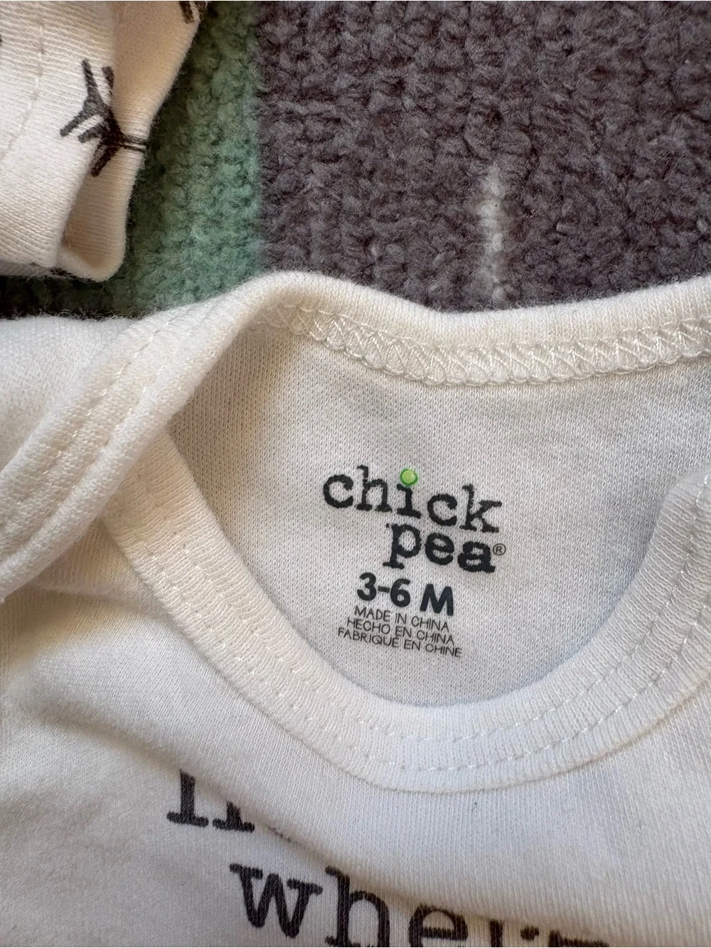 Chick Pea 2 Neutral Arrow & Quote Organic Cotton Baby Bodysuits 3-6M